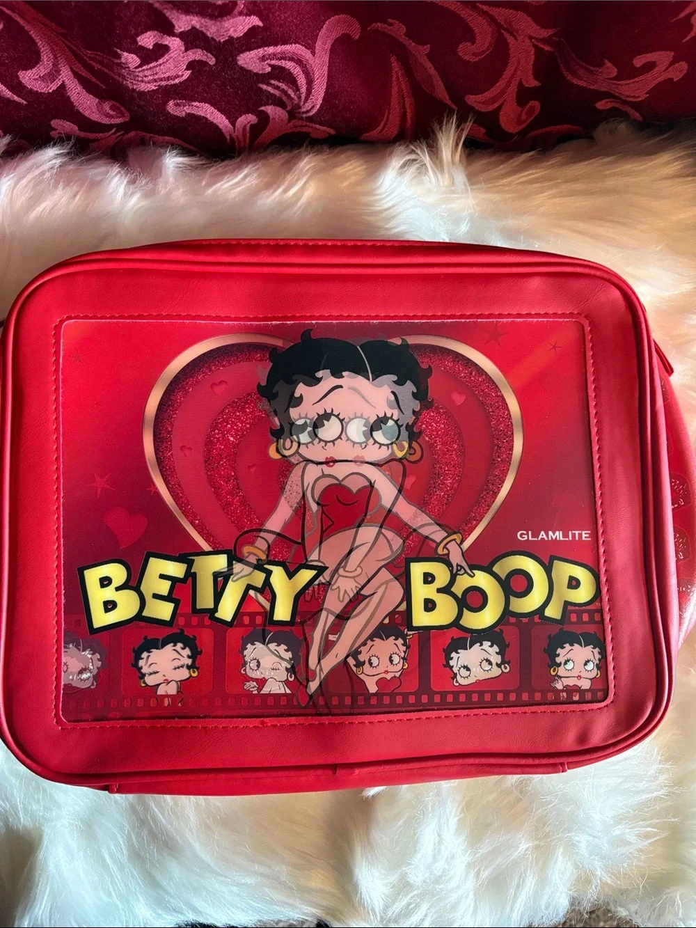 Betty Boop Red Cosmetic Bag by Glamlite